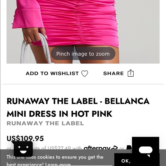 Runaway The Label Bellanca Mini Dress Long Sleeves Hot Pink - Picture 4 of 4